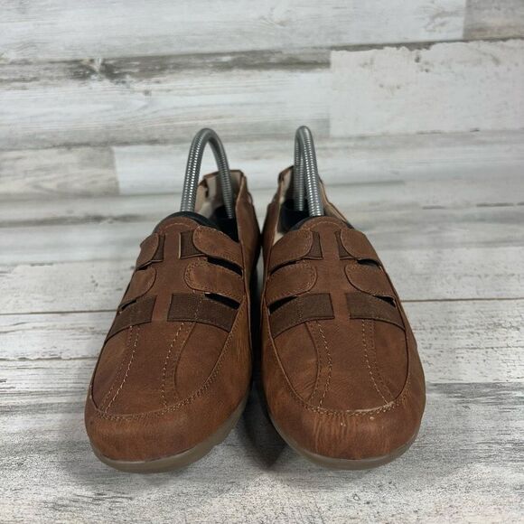 White Mountain Cliffs Samoa‎ Women's Tan Leather Slip On Flats Shoes Size 8.5 M - Picture 4 of 9